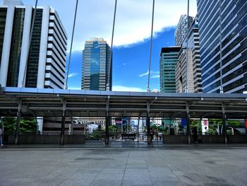 Modern buildings against sky in city