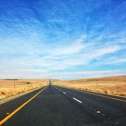 Empty road against sky