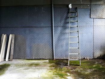 Closed door of building