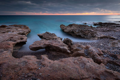 Evening seascape taken on atherina beach near goudouras village, crete