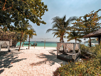 Scenic view of beach against sky