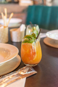 Close-up of drink on table