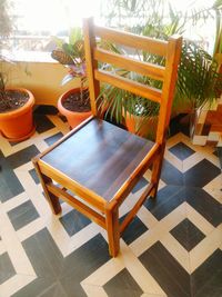 Potted plants on table