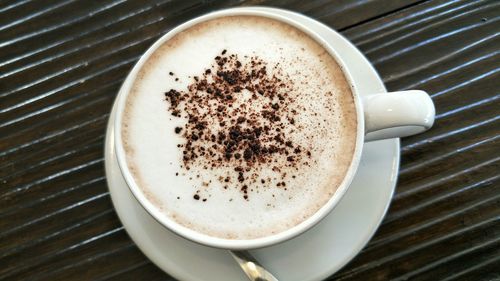 Directly above shot of coffee on table