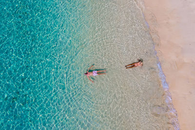 High angle view of sea