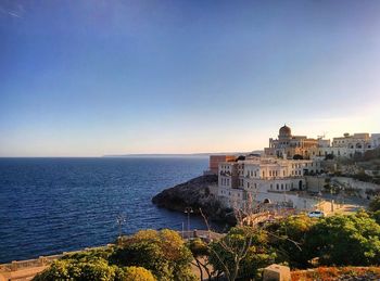 View of sea against blue sky