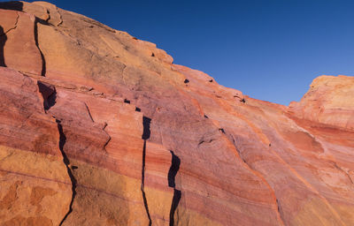 Landscape of large pink and orange rock formation at valley of fire state park in nevada