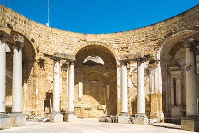 Exterior of historic building against sky