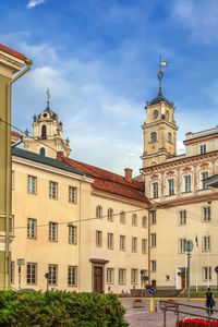 Building of vilnius university with tower, lithuania