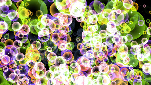 Full frame shot of multi colored bubbles