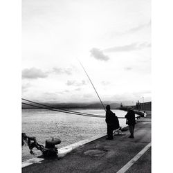 Man rowing boat in river