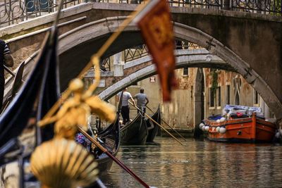 Bridge over canal in city