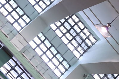 Low angle view of skylight in building