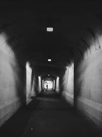 Interior of illuminated tunnel