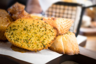 Close-up of bread on table