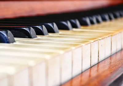 Close-up of piano keys