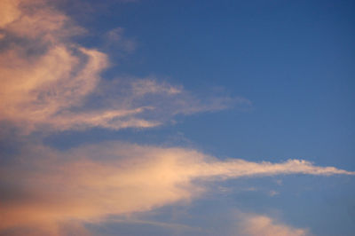 Low angle view of sky during sunset