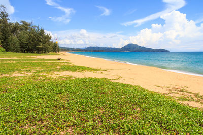 Scenic view of beach against sky