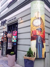 Information sign on store