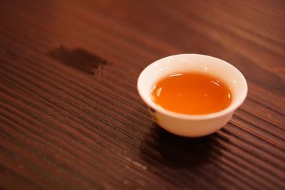 High angle view of tea on table