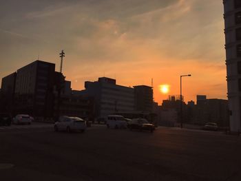 City street at sunset