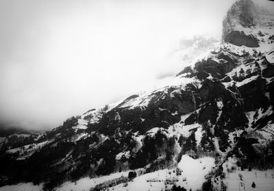 Scenic view of snow covered mountains against sky