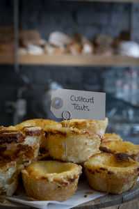 Close-up of cake for sale in store