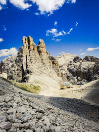 Panoramic view of rocky mountains against sky