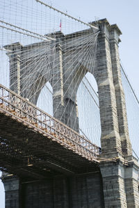 Low angle view of suspension bridge