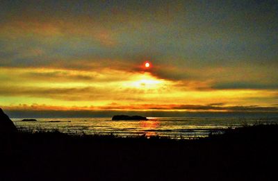 Scenic view of sea at sunset