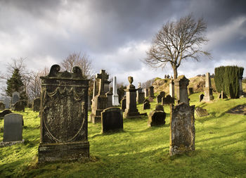 View of cemetery against sky