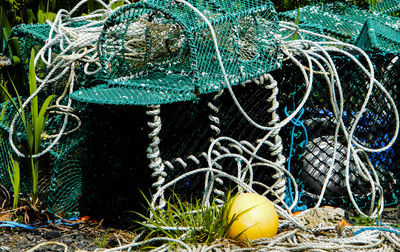 Close-up of fishing net