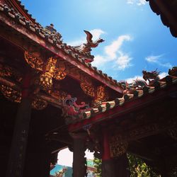 Low angle view of buddha statue