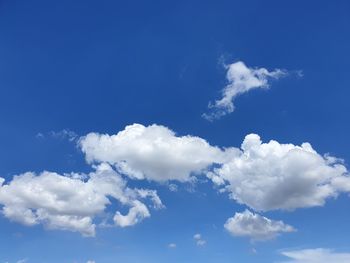 Low angle view of clouds in blue sky