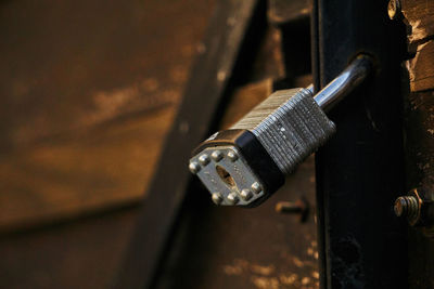 Close-up of old machine part
