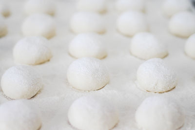 Full frame shot of white candies