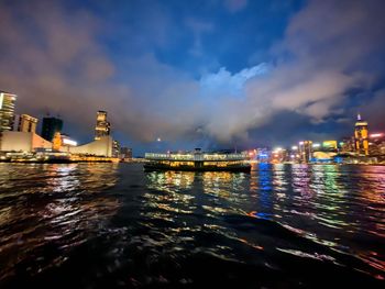 Illuminated city at night