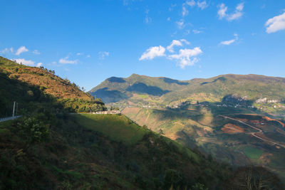 Scenic view of mountains against sky