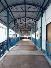 Empty elevated walkway in building