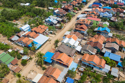 High angle view of buildings