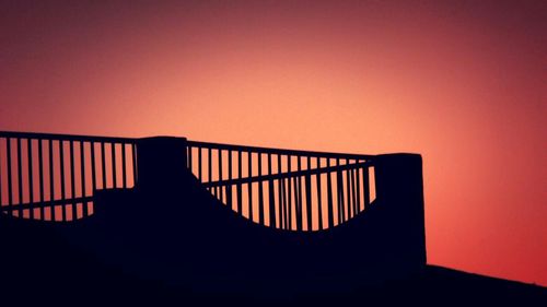 View of built structure at sunset