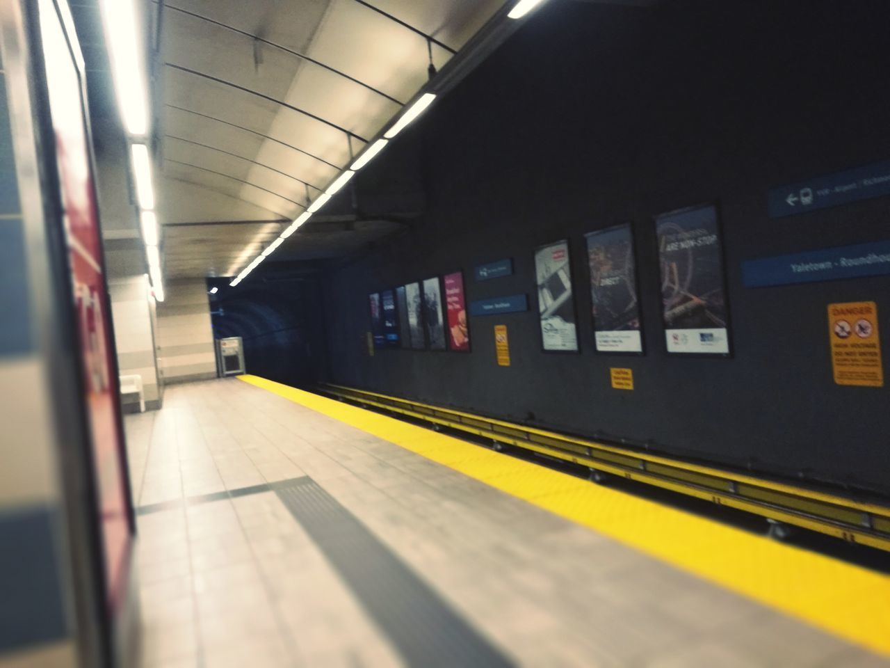 TRAIN AT SUBWAY STATION