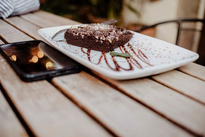 Close-up of dessert in plate