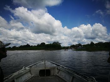 Panoramic view of lake against sky