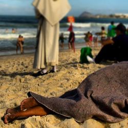 Woman relaxing on beach