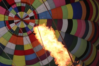 Close-up of hot air balloon against sky