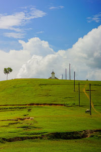 Scenic view of field against sky