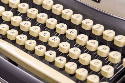 High angle view of computer keyboard