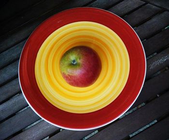 High angle view of orange fruit on table