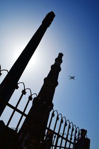 Low angle view of built structure against clear sky